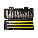 Ніж прецизійний 3шт з 13 змінними лезами для різання дерева шкіри, пластик, кейс, фото 2