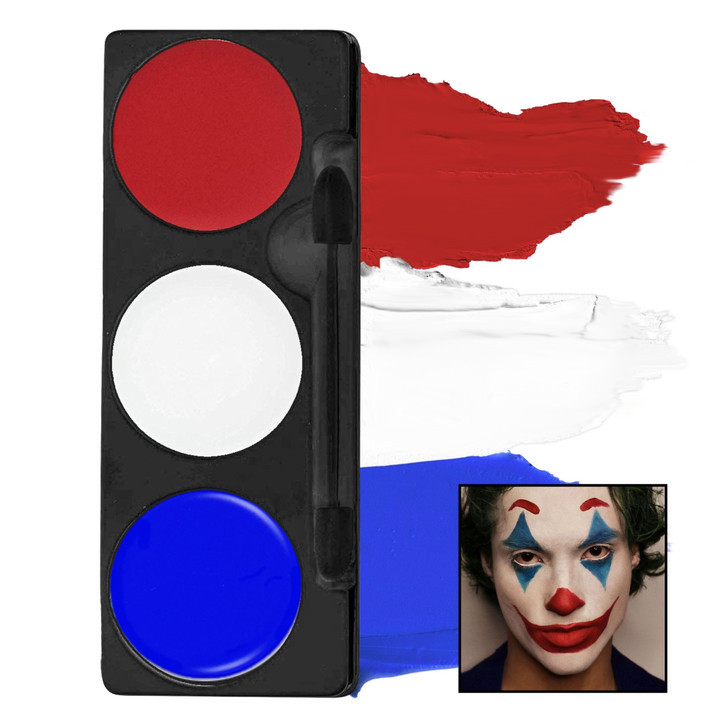 Набір кремового гриму для образу "Клоун" MEHRON Tri-Color Makeup Palette (Clown) 7oz., 20 г