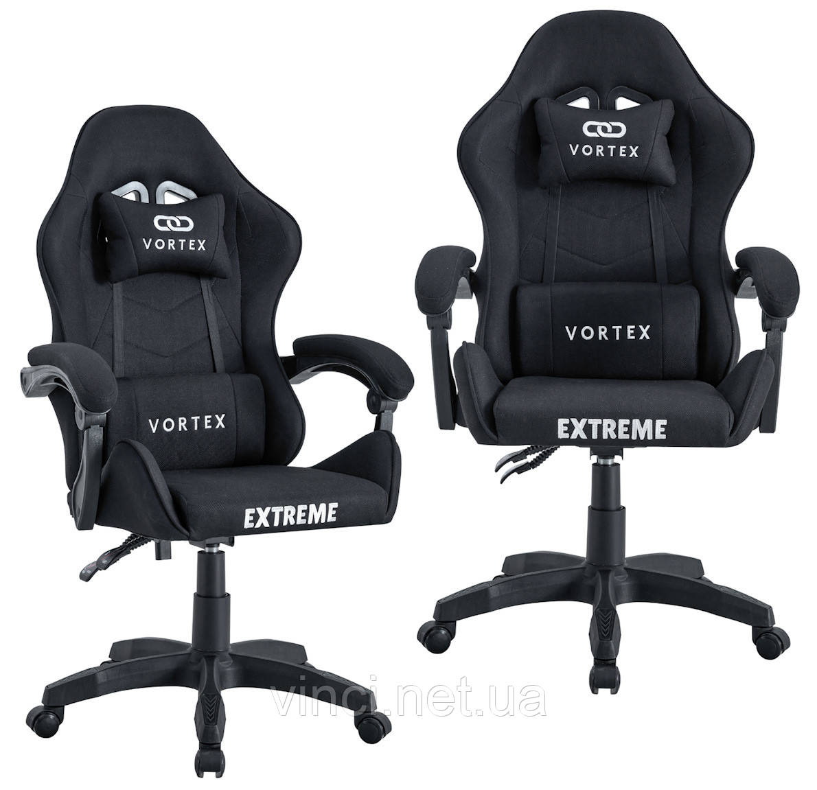 Комп'ютерне крісло із тканини Extreme VORTEX чорний, фото 1