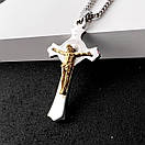 Хрестик з нержавіючої медичної сталі з розп'яттям, фото 2