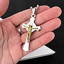 Хрестик з нержавіючої медичної сталі з розп'яттям, фото 3