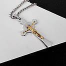 Хрестик з нержавіючої медичної сталі з розп'яттям, фото 4