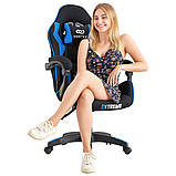 Комп'ютерне крісло із тканини Extreme VORTEX чорно-синій, фото 6