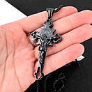 Хрестик з нержавіючої медичної сталі з розп'яттям, фото 3