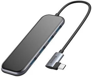 USB HUB Baseus Superlative Multifunctional 4in1 USB-C to 4USB 3.0 (CAHUB-EZ0G) gray, фото 1