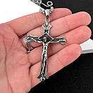 Хрестик з нержавіючої медичної сталі з розп'яттям, фото 3