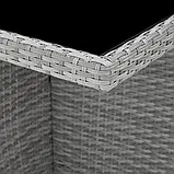 Комплект із ротанга стіл + крісла + пуфи Manhattan світло-сірий, фото 9