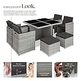 Комплект із ротанга стіл + крісла + пуфи Manhattan світло-сірий, фото 5