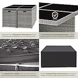 Комплект із ротанга стіл + крісла + пуфи Manhattan світло-сірий, фото 7