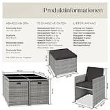 Комплект із ротанга стіл + крісла + пуфи Manhattan світло-сірий, фото 10