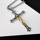 Хрестик з нержавіючої медичної сталі з розп'яттям, фото 2