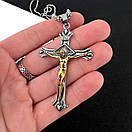 Хрестик з нержавіючої медичної сталі з розп'яттям, фото 3