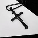 Хрестик з нержавіючої медичної сталі з розп'яттям, фото 2