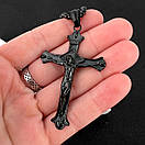 Хрестик з нержавіючої медичної сталі з розп'яттям, фото 3
