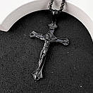 Хрестик з нержавіючої медичної сталі з розп'яттям, фото 4