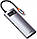 USB HUB Baseus Metal Gleam Series 5in1 Multifunctional USB-C to 3USB 3.0 (WKWG020013) gray, фото 2