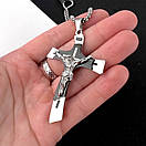 Хрестик з нержавіючої медичної сталі з розп'яттям, фото 3