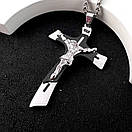 Хрестик з нержавіючої медичної сталі з розп'яттям, фото 4