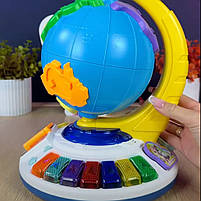 Диво глобус WToys укр мова 7 віршів 7 пісень 10 казок ноти цифри сортер підсвічування 30*23*23см (62609), фото 6