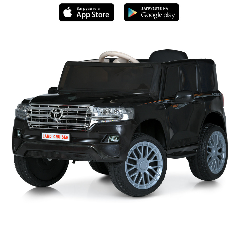 Дитячий електромобіль джип Toyota Land Cruiser, чорний, фото 1