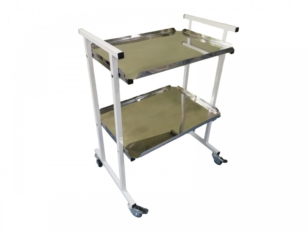 Інструментальний столик СІн медичний на колесах з полицями з нержавіючої сталі, Норма-Трейд, (091165)), фото 1