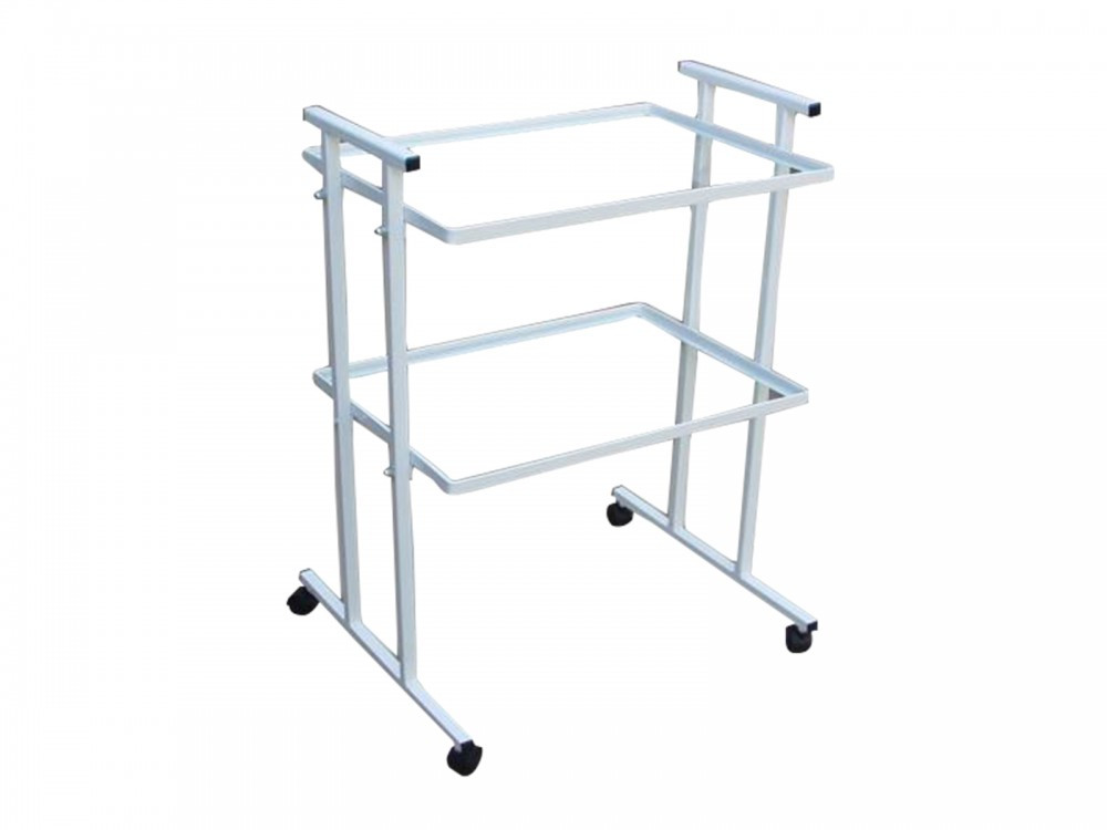 Інструментальний столик СІс медичний на колесах з полицями зі скла, Норма-Трейд, (61998), фото 1