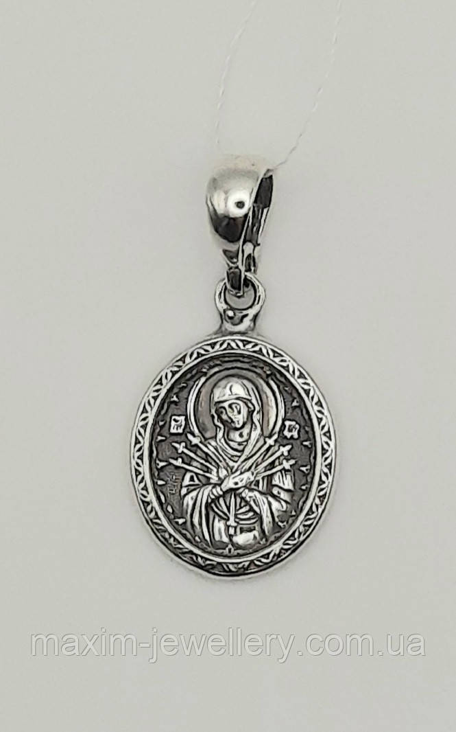 Підвіска "Божа Мати "Семистрільна" зі срібла, фото 1