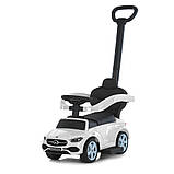 Дитяча каталка-толокар Mercedes 668L з батьківською ручкою 2 в 1 Білий, фото 7