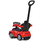 Дитяча каталка-толокар Mercedes 668L з батьківською ручкою 2 в 1 Червоний, фото 4