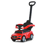 Дитяча каталка-толокар Mercedes 668L з батьківською ручкою 2 в 1 Червоний, фото 7