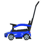 Дитяча каталка-толокар Mercedes 668L з батьківською ручкою 2 в 1 Синій, фото 2