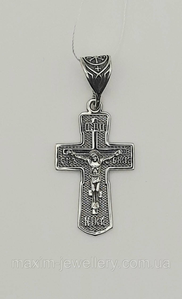 Хрест з розп'яттям зі срібла, фото 1