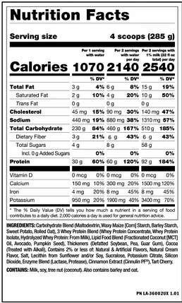 Гейнери для набору маси Mutant Mass Extreme 2500 2,72кг ваніль, фото 2