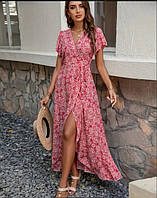 Плаття жіноче, яскраве, ошатне, літнє на запах Віскоза М 46-48 р