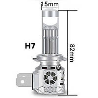 LED лампи Y9max H7 80W 5000K з лінзами, яскраве біле світло для авто, покращене освітлення, фото 3