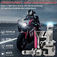 LED лампи Y9max H7 80W 5000K з лінзами, яскраве біле світло для авто, покращене освітлення, фото 6