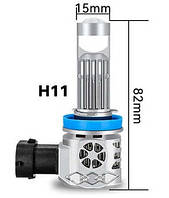 LED лампи H11 Y9max 80W 4000LM з лінзами для авто 12V, яскраве світло, світлодіодні лампи, фото 2