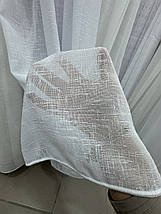 Тюль однотонний льон Fulketen білий, фото 3