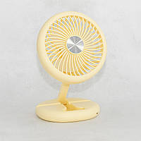 Компактний міні вентилятор на акумуляторі Mini Fan W1646 Жовтий - складний настільний USB вентилятор