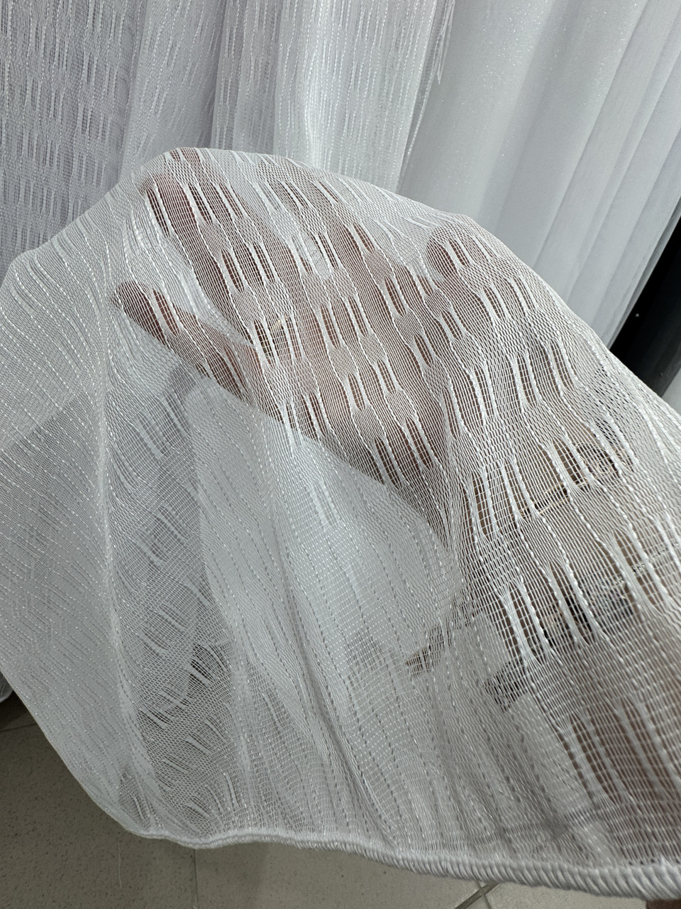 Тюль однотонний бамбук Петля №8007 на отрез