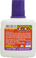 Клей ПВА з пензликом (40мл) ZiBi ZB.6101