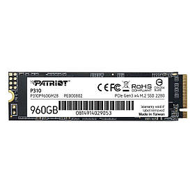 Накопичувач SSD M.2 Patriot P310 960GB NVMe 2280 PCIe 3.0x4 3D NAND TLC