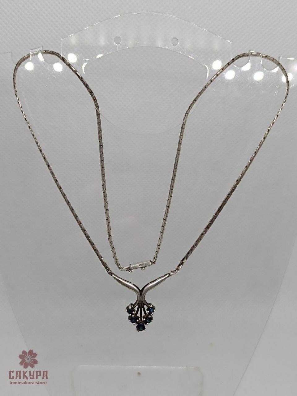 Срібне Кольє зі вставкою цирконій, фото 1