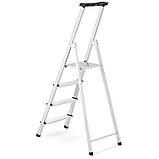 Драбина алюмінієва одностороння 4-ступнева до 125кг KA-KAM-203 Стремянка на 4 ступеньки, фото 3