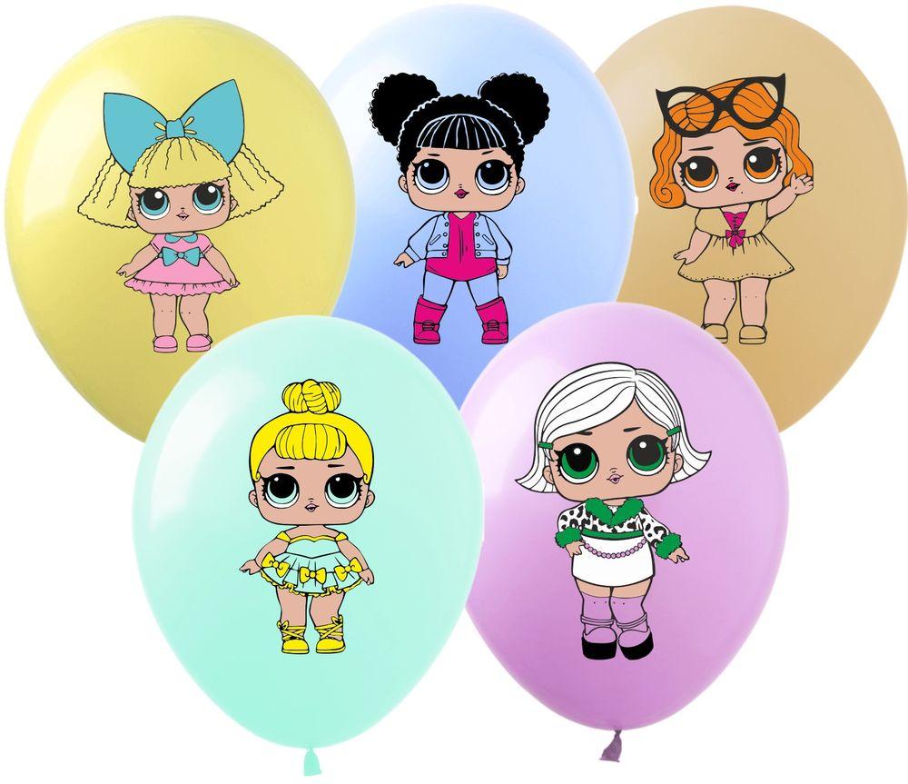 Повітряні кульки 12' (30 см) "ЛЯЛЬКА ЛОЛ" 1-стор., 10шт/уп Різнокольоровий Pelican, фото 1