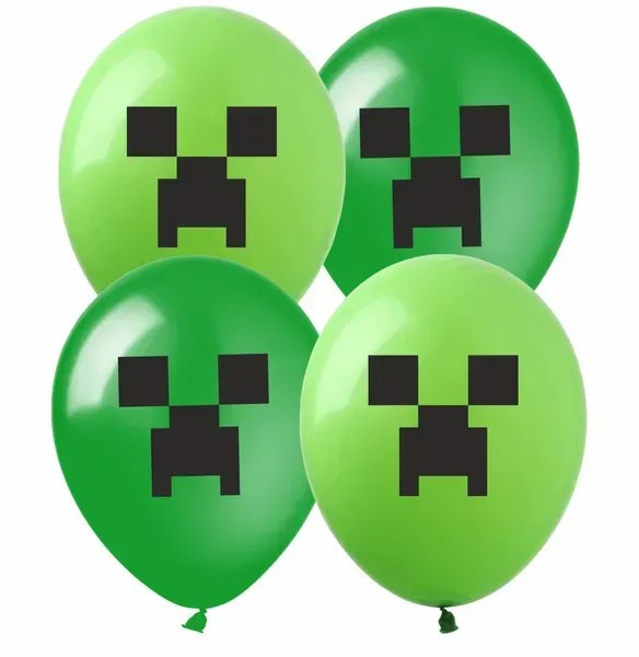 Повітряни кульки 12' (30 см) "МАЙНКРАФТ" 1-стор., 10шт/уп Зелений Pelican, фото 1