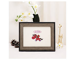 Фоторамка 10×15 під дерево, вугільно-сірого кольору – настільна вертикальна і горизонтальна рамка