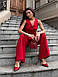 Модний і стильний жіночий брючний костюм-двійка, червоний, фото 2