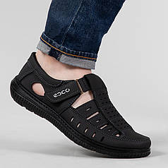 Сандалі чоловічі шкіряні чорні з закритим передом (А 9 чорні)