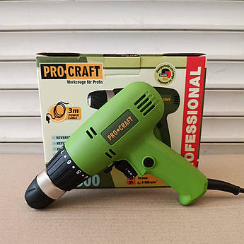 Шуруповерт мережевий Procraft PB800 (280Вт, 22Нм) з металевим патроном. Електрошуруповерт Прокрафт